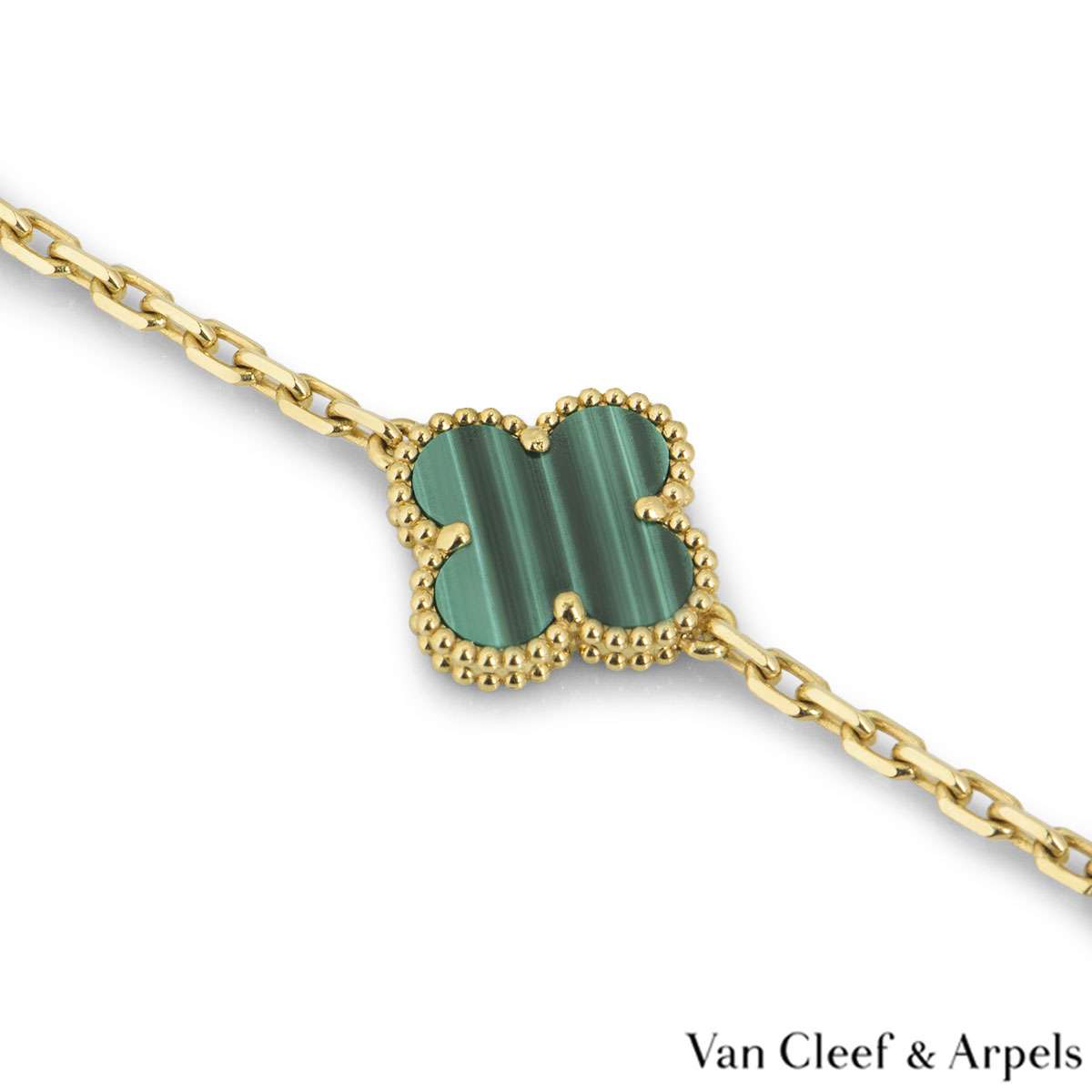 Van Cleef & Arpels Malachite Vintage Alhambra Bracelet VCARL80900